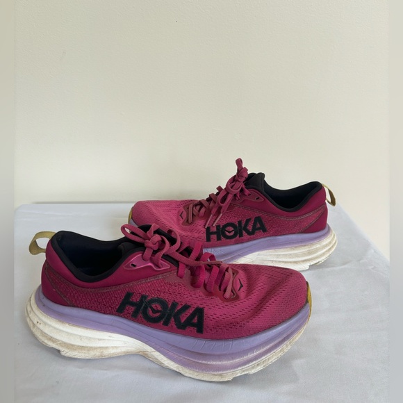 Women’s Hoka sneakers size 8 Bondi 8 cherries jubilee running shoes - Picture 1 of 5